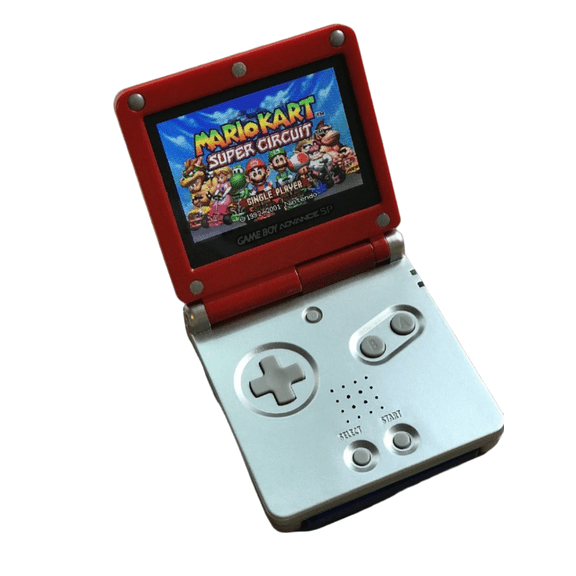 Nintendo Game Boy Advance GBA SP ~ Red & Silver Super Mario Edition