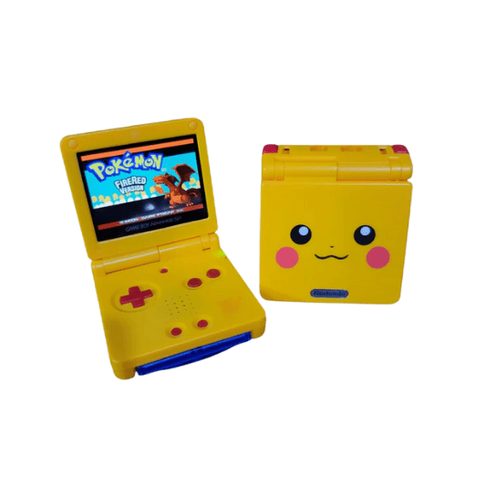 Nintendo Game Boy Advance SP ピカチュウ Nintendo Gameboy Advance SP Pikachu Pokémon Reshell *Glass Screen