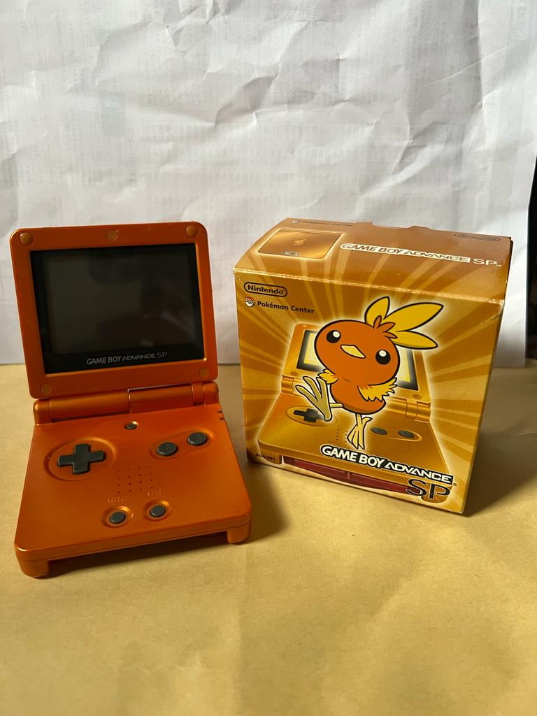 Nintendo Game Boy Advance SP GBA Game Boy SP Achamo Orange Pokemon Limited  with Box, Tested Good Condition, RARE 