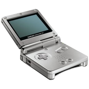 Restored Nintendo, Game Boy Advance SP, Video Game Console with Charger, Front lit screen, Clan Shell Design, Rechargable Battery, Super Mario, 32 KB, Platinum Silver, 1, 1, 1