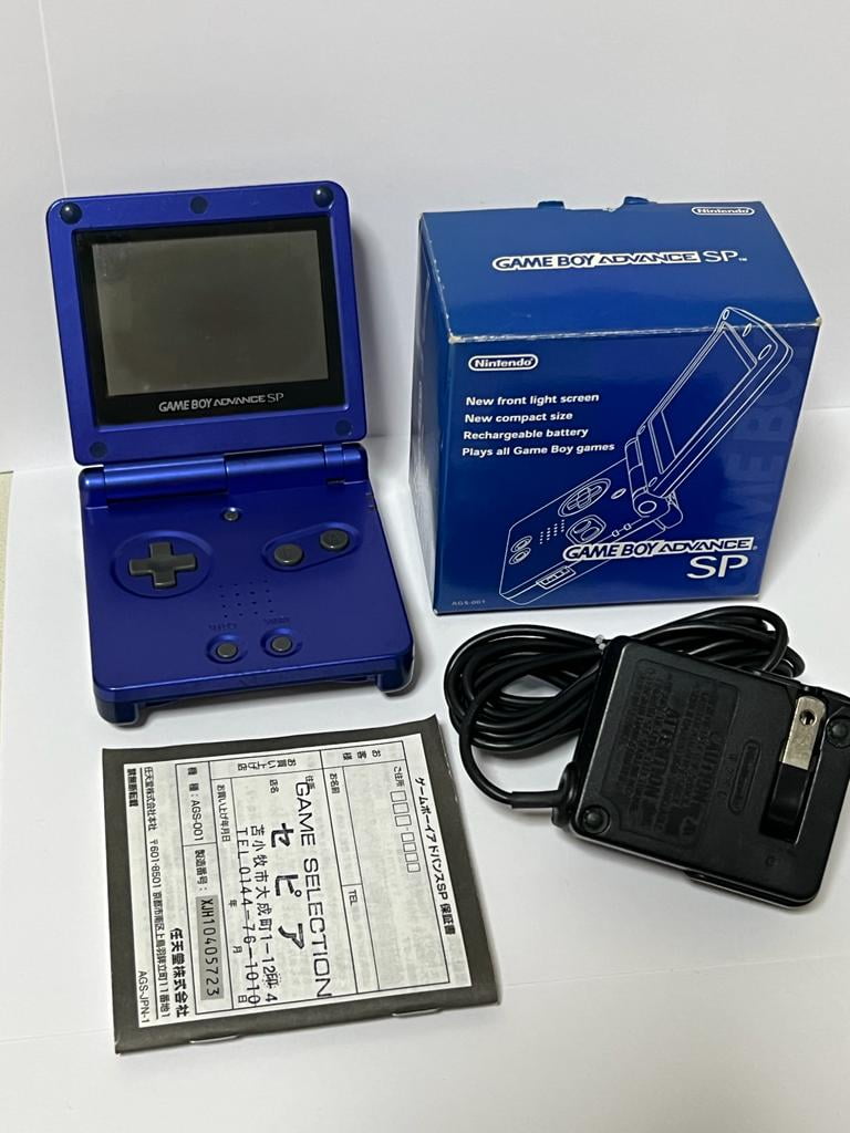 Nintendo GameBoy Advance GBA SP Blue Game Boy Console w Box and Charger,  Tested Works Well USA Seller, RARE