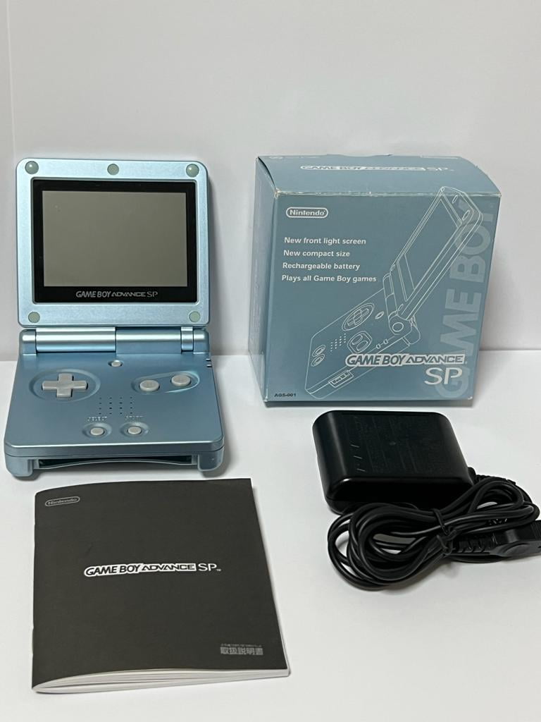 Nintendo GameBoy Advance SP GBA Game Boy SP Pearl Blue Handheld