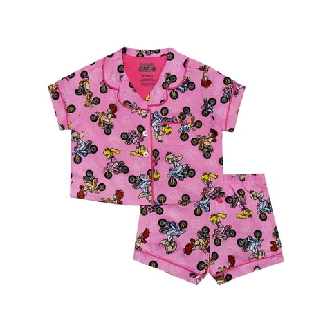 Nintendo Girls Button Front Top and Shorts Pajama Set, 2-Piece, Sizes 4-12