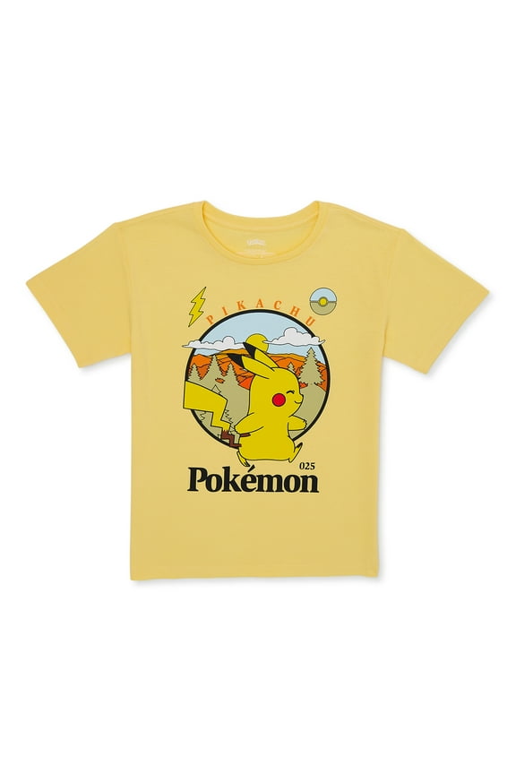 Nintendo Girls Pokemon Pikachu, Crew Neck, Short Sleeve, Graphic T-Shirt, Sizes 4-16
