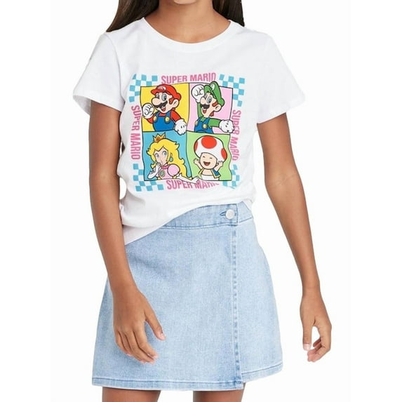 Nintendo Girls Super Mario Character Squares T-Shirt, Sizes 4-16