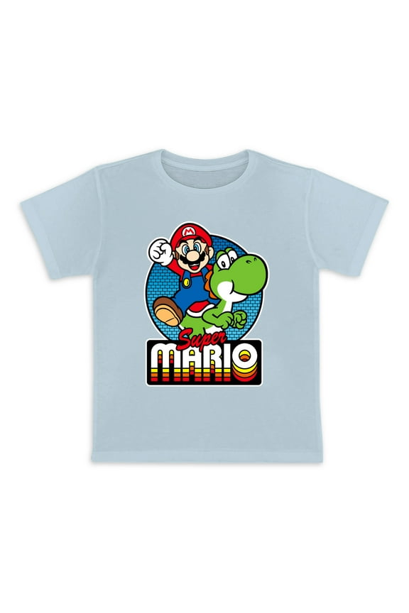 Nintendo Girls Super Mario and Yoshi Girls Short Sleeve Graphic T-Shirt, Sizes 4-16