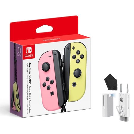 Nintendo Joy-Con (L)/(R) - Pastel Pink/Pastel Yellow with BOLT AXTION Bundle