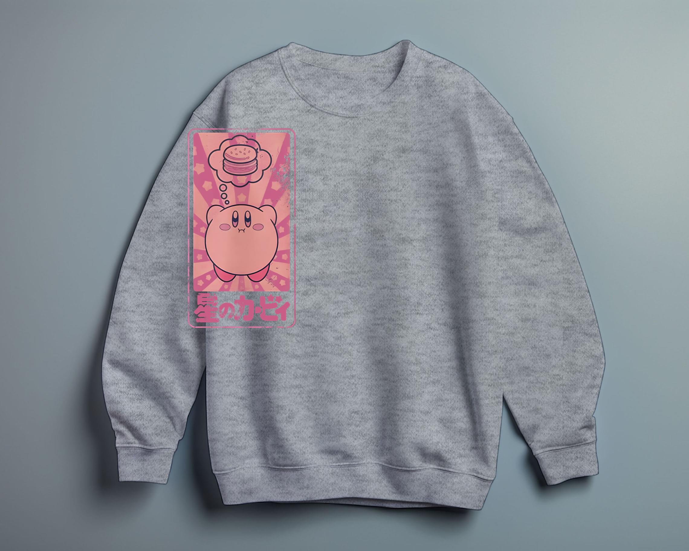 Nintendo KIRBY Dreaming Of Food Hamburger KANJI TShirt Licensed