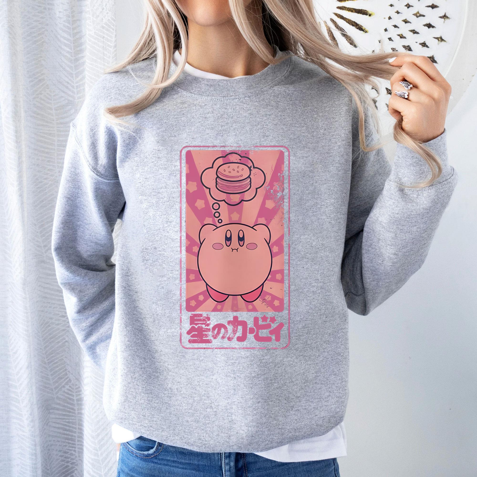 Nintendo KIRBY Dreaming Of Food Hamburger KANJI TShirt Licensed