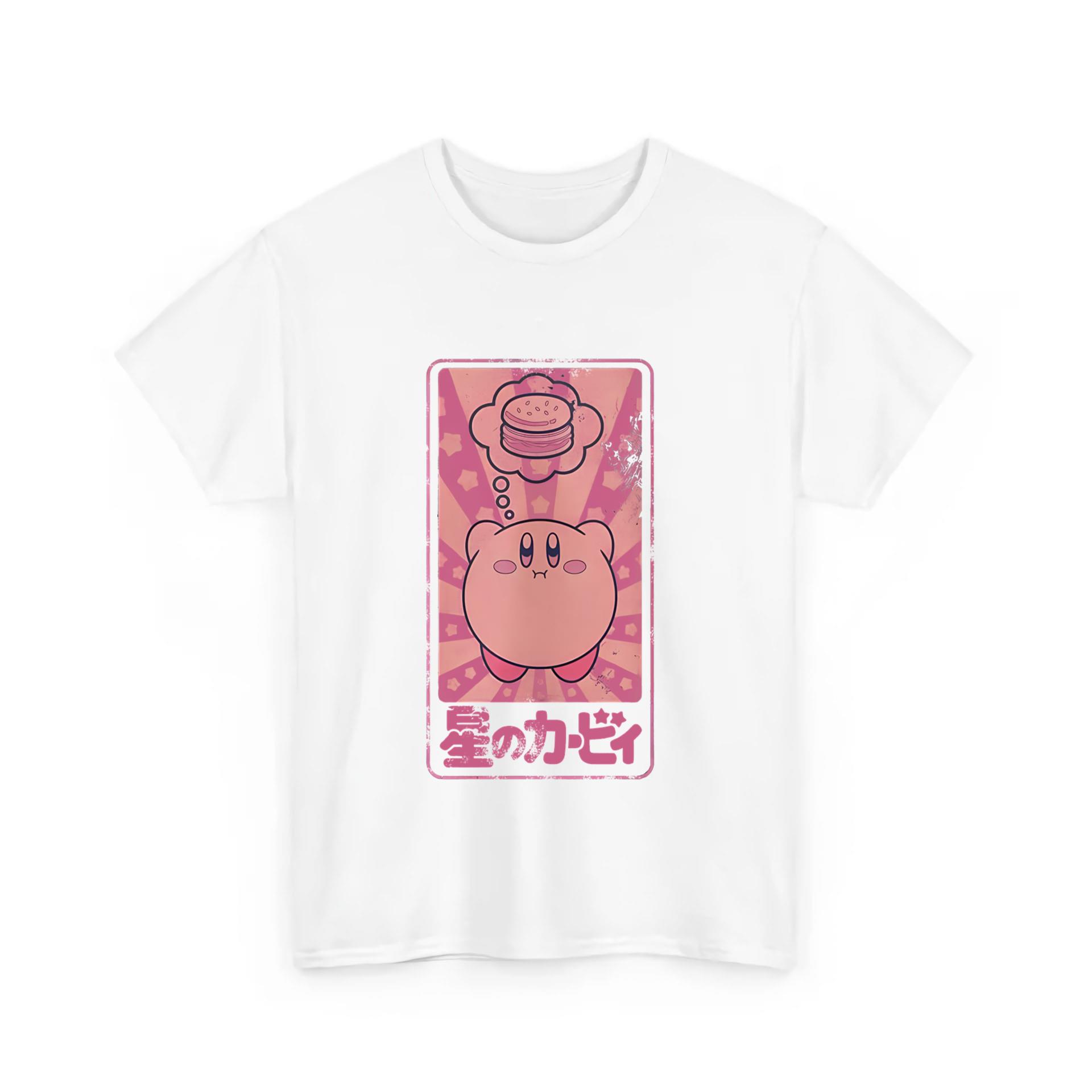 Nintendo KIRBY Dreaming Of Food Hamburger KANJI TShirt Licensed