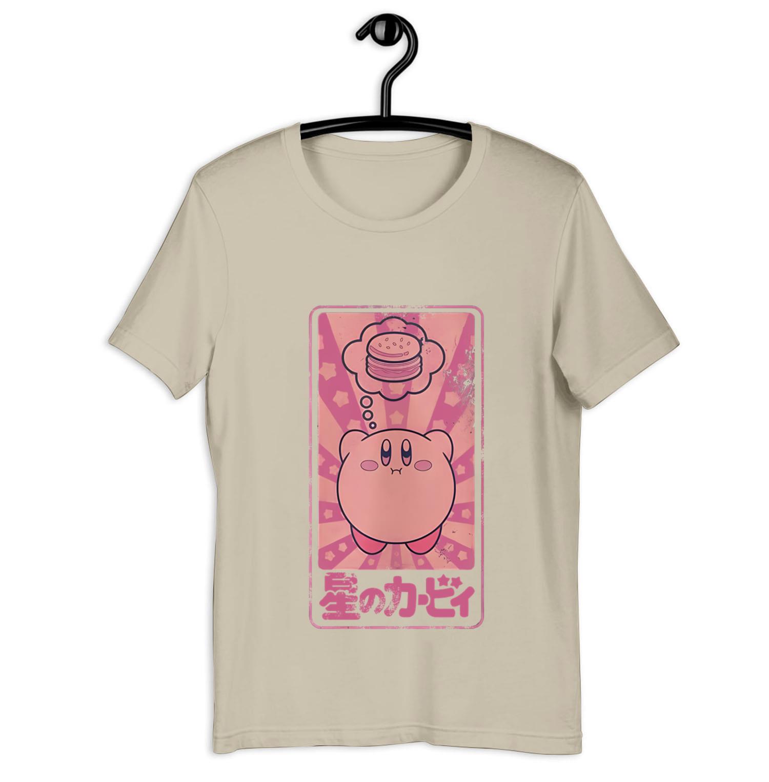Nintendo KIRBY Dreaming Of Food Hamburger KANJI TShirt Licensed