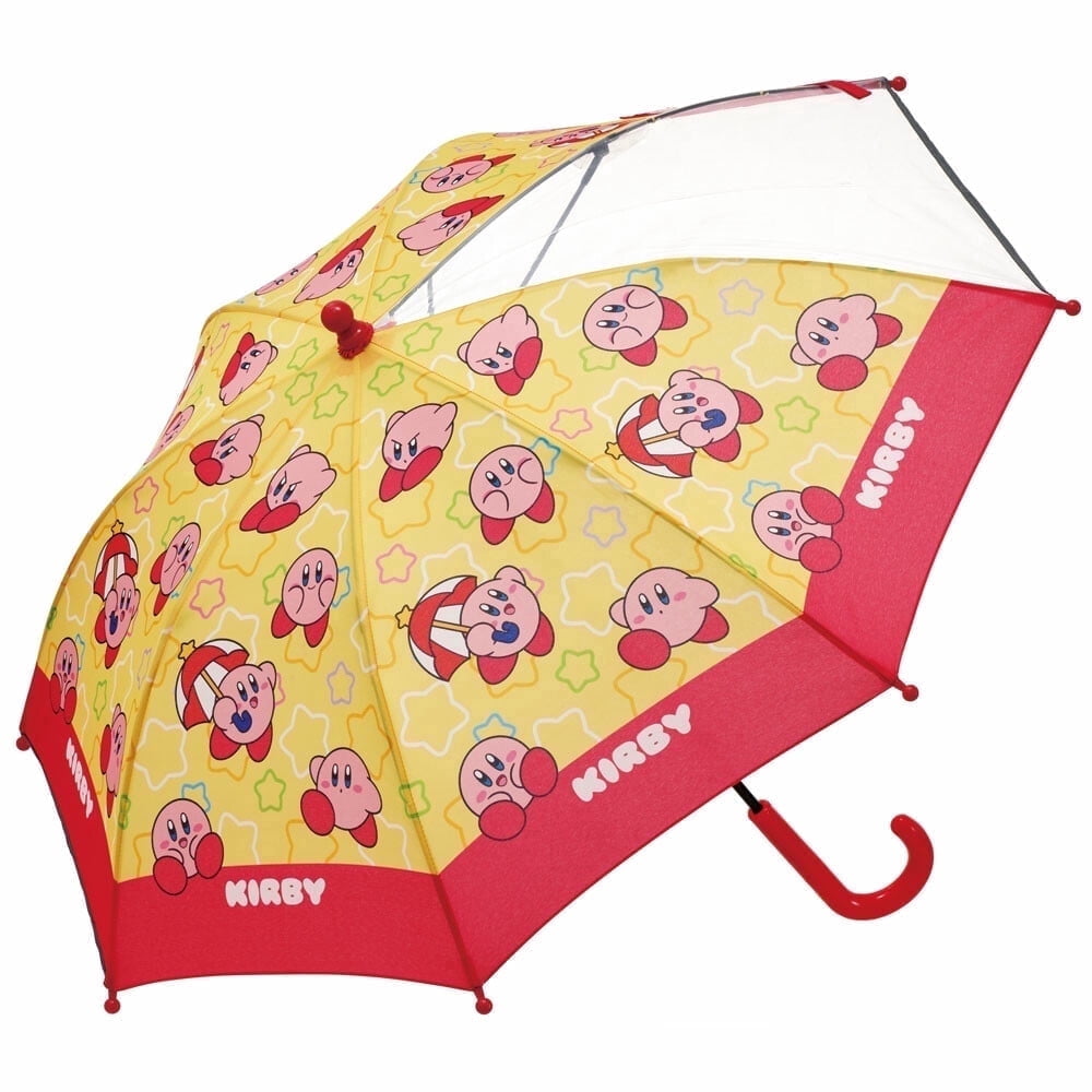 Kirby Durable Stick Rain Umbrella, Cartoon, Red.