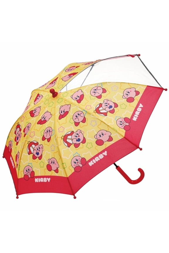 Kirby Durable Stick Rain Umbrella, Cartoon, Red.