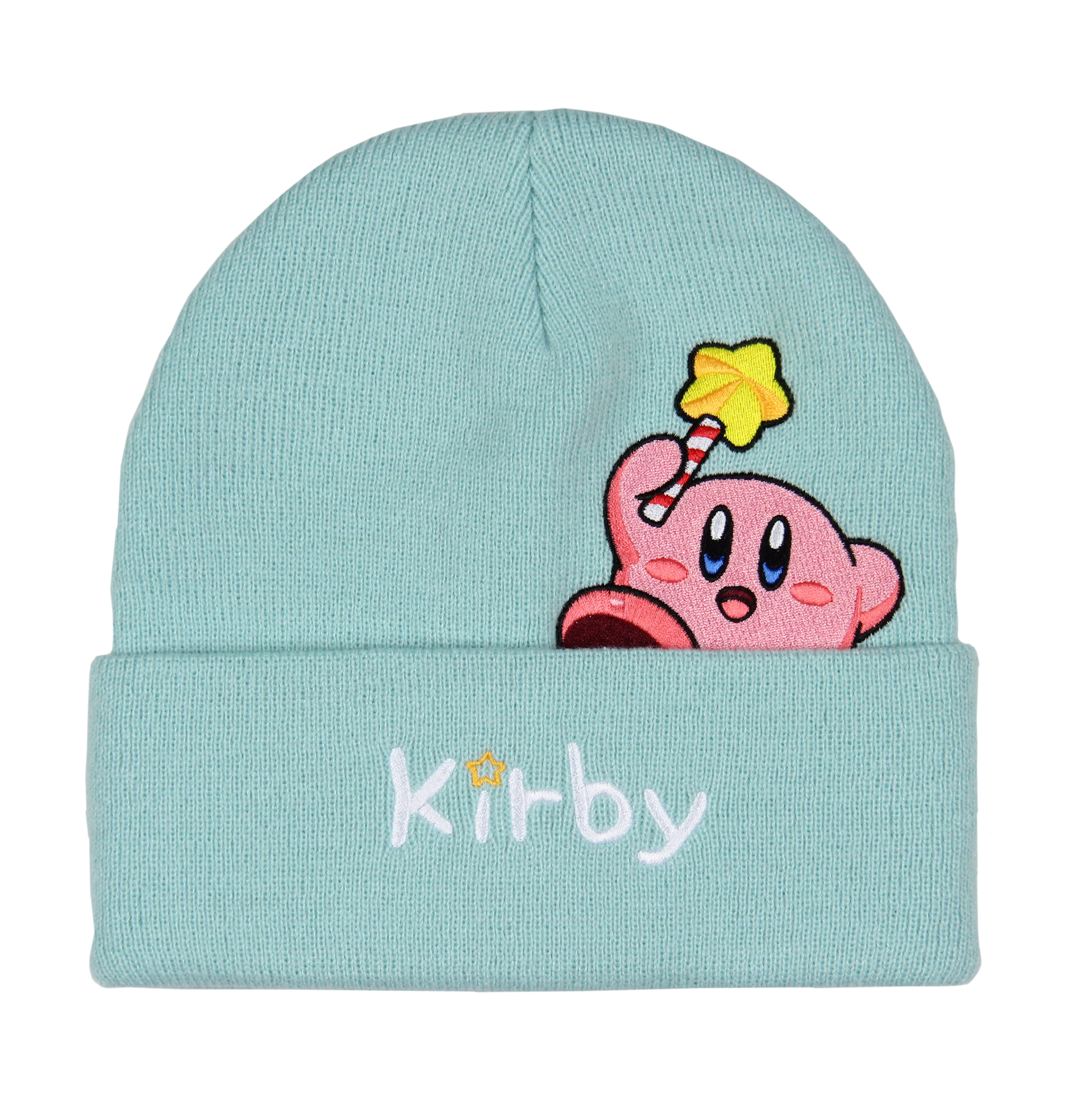 Kirby knitted beanie hat Kirby Jacquard Cloud Peek-a-Boo Knit Hat | GameStop main image 3