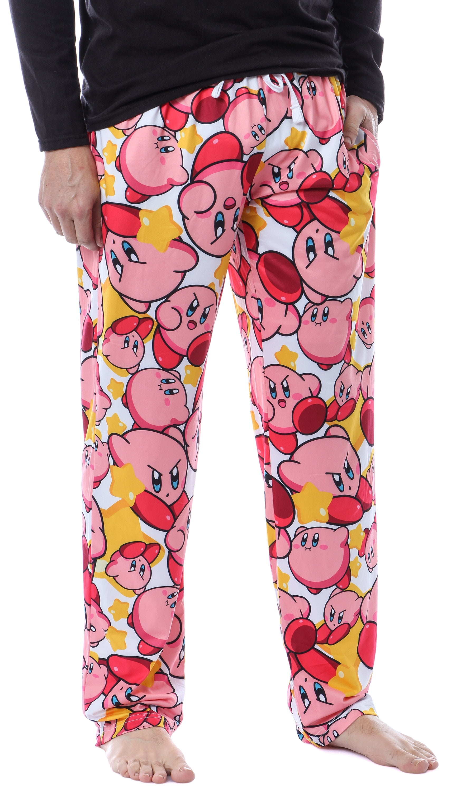 Nintendo Kirby Video Game Men's Allover Character Pattern Adult Lounge Sleep Pajama Pants