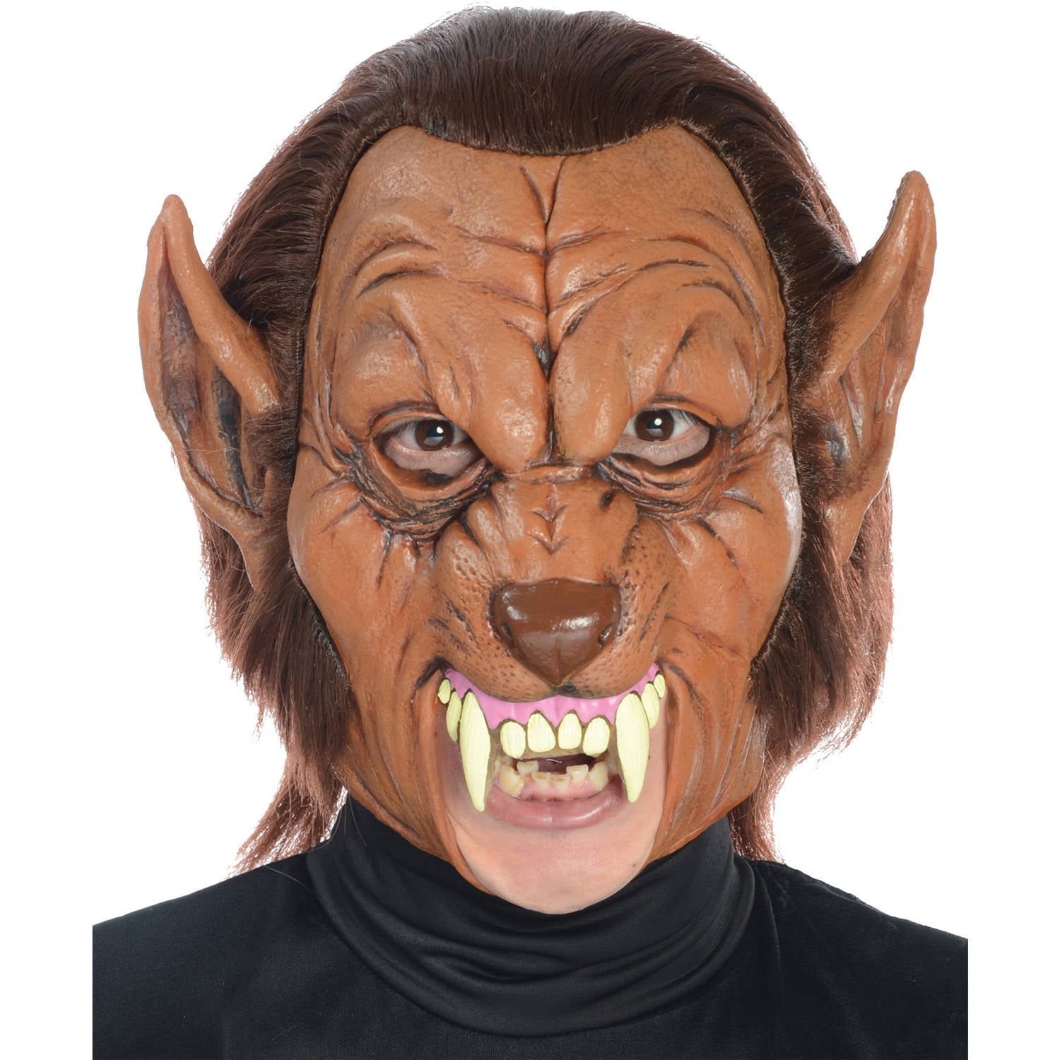Grey Werewolf Maske Standard – Overhead-Maske Mit Pelzbesatz