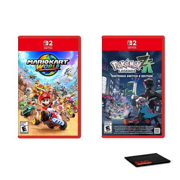 Nintendo Mario Kart World for Switch 2 + Nintendo Pokmon Legends: Z-A + Microfiber Cleaning Cloth