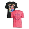 thumbnail image 1 of Nintendo Mario Men's and Big Men's Character Rewind Graphic T-Shirt, 2-Pack, 1 of 6