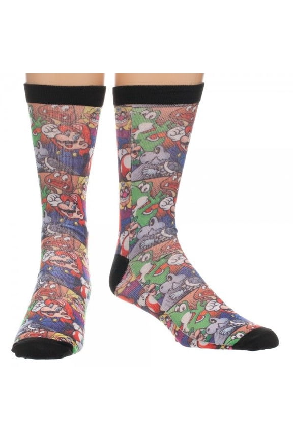 Nintendo Mario Sublimated Crew Socks