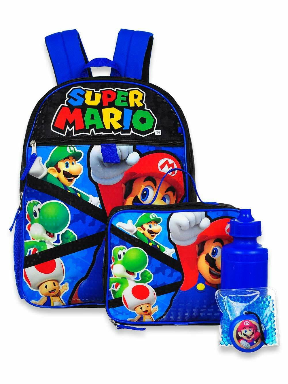 Nintendo Mario Yoshi Luigi Boys School Backpack Lunch Box Book Bag 5 ...