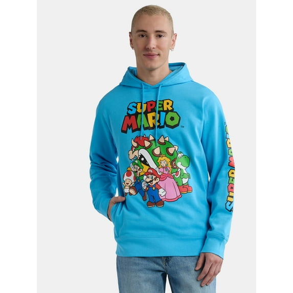 Nintendo Men’ Super Mario Graphic Hoodie Sweatshirt, Sizes S-3XL