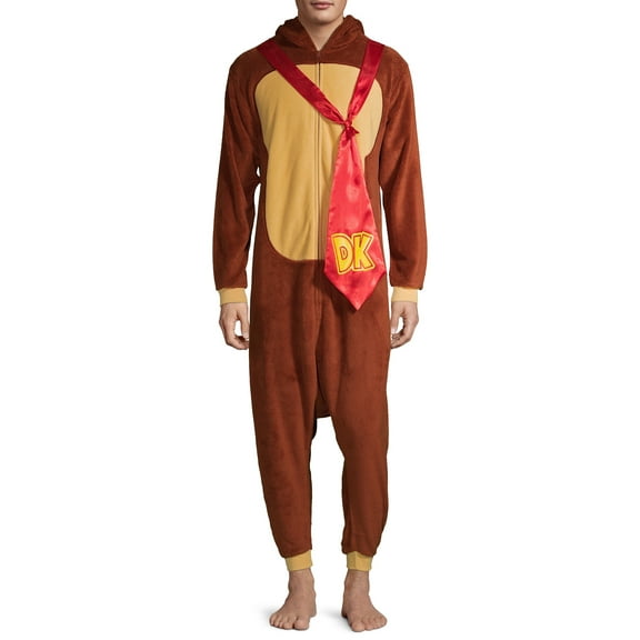 Donkey Kong Adult Microfleece Costume Kigurumi Union Suit One-Piece Pajama Outfit