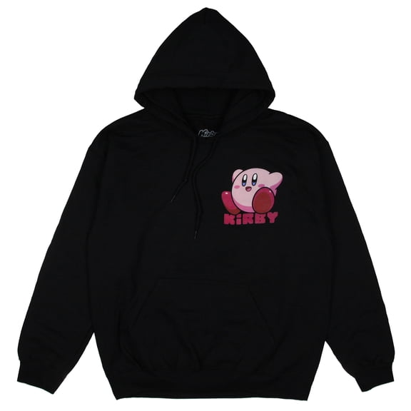 Nintendo Men's Kirby Pink Round Hero Graphic Print Adult Gamer Pullover Hoodie
