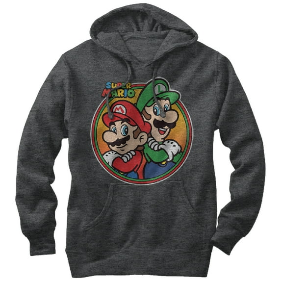 Nintendo Men's Mario Luigi Back to Back Hoodie