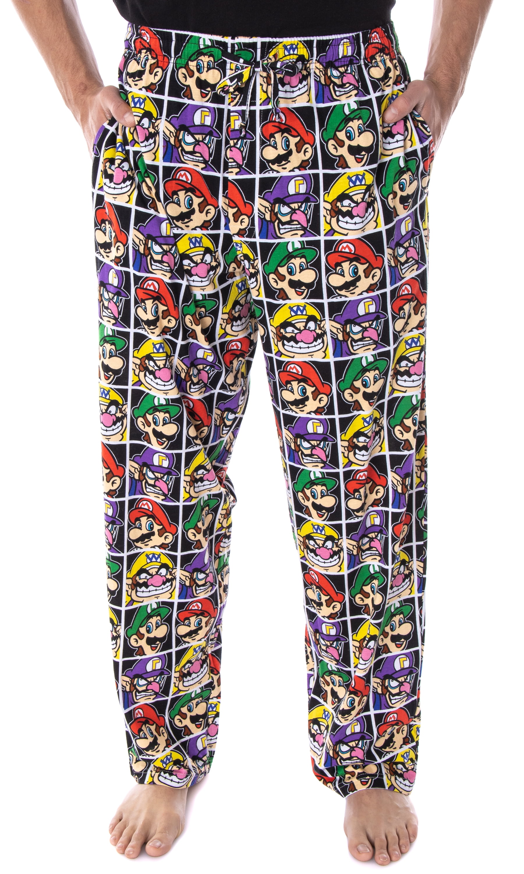 Nintendo Men s Mario and Villains Grid Soft Touch Cotton Pajama Pants