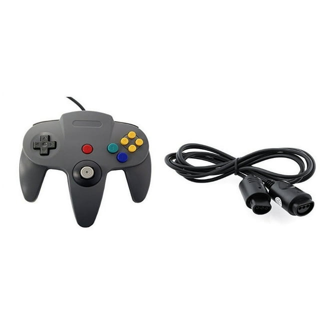 Nintendo N64 Grey Replacement Controller And Extension Cord By Mars Devices Gray