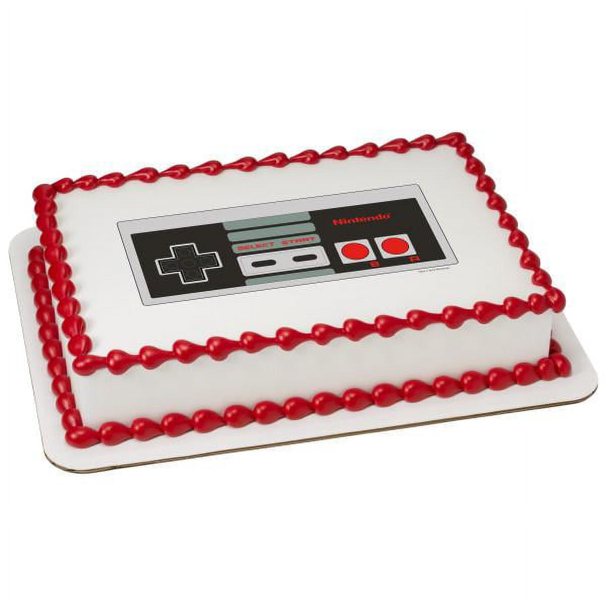 Amazon.com: Cakecery CAKECERY GameOn Gamer Nintendo Playstation Xbox Edible  Cake Image Topper Birthday Cake Banner 1/4 Sheet : Grocery & Gourmet Food