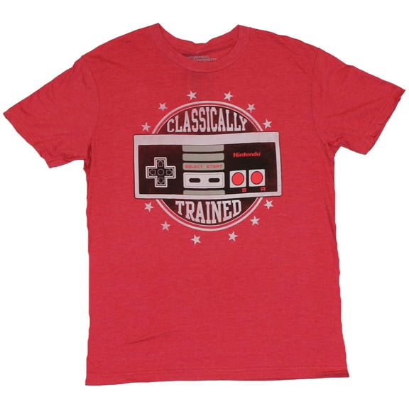 Nintendo NES Mens T-Shirt - "Classically Trained" Circel Star Controller Image (X-Large)