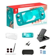 Nintendo Newest Nintendo Switch Lite Turquoise Game Console, 5.5” LCD Touch 1280x720 Screen, 32GB Internal Storage with Extra 64GB External SD Storage with GalliumPi 12-in-1 Bundle