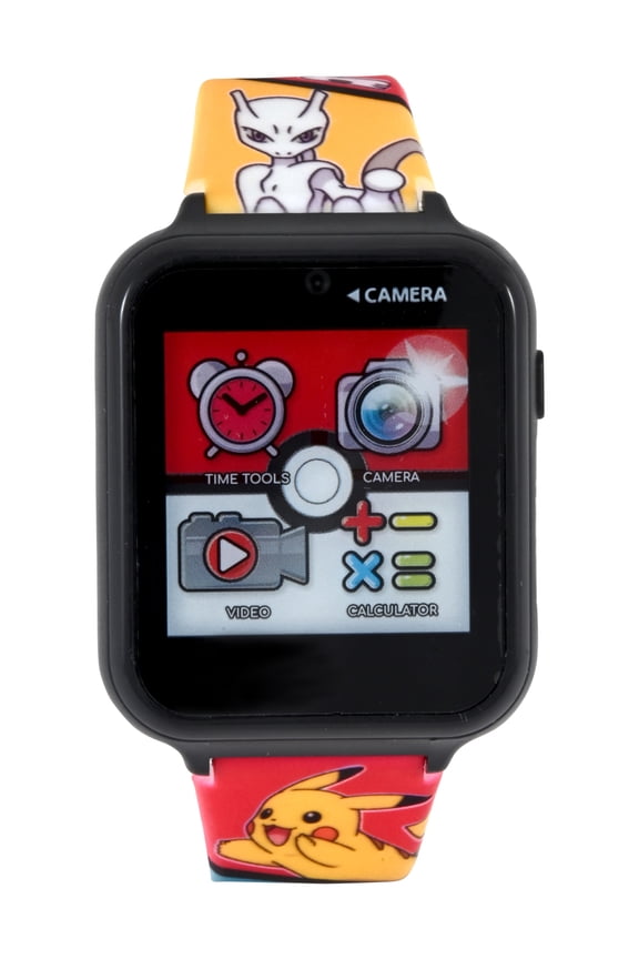 Pokemon iTime Unisex Child Smart Watch with Silicone Strap and Red Case 42mm
