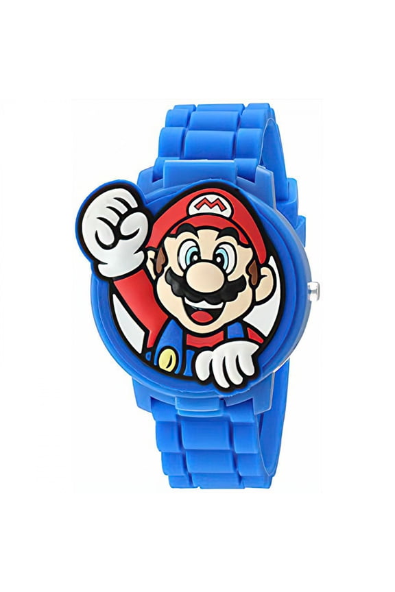 Nintendo Quartz Watch with Silicone Strap, Blue, 17.4 (Model: GMA3015)