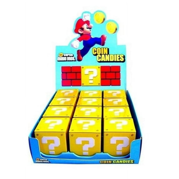 Super Mario Tin Coin Candy Banks, (12 Pack)