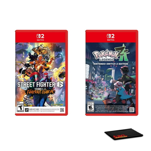 Nintendo STREET FIGHTER 6 Year 1-2 Fighters Edition - For Switch 2 + Nintendo Pokmon Legends: Z-A + Microfiber Cleaning Cloth