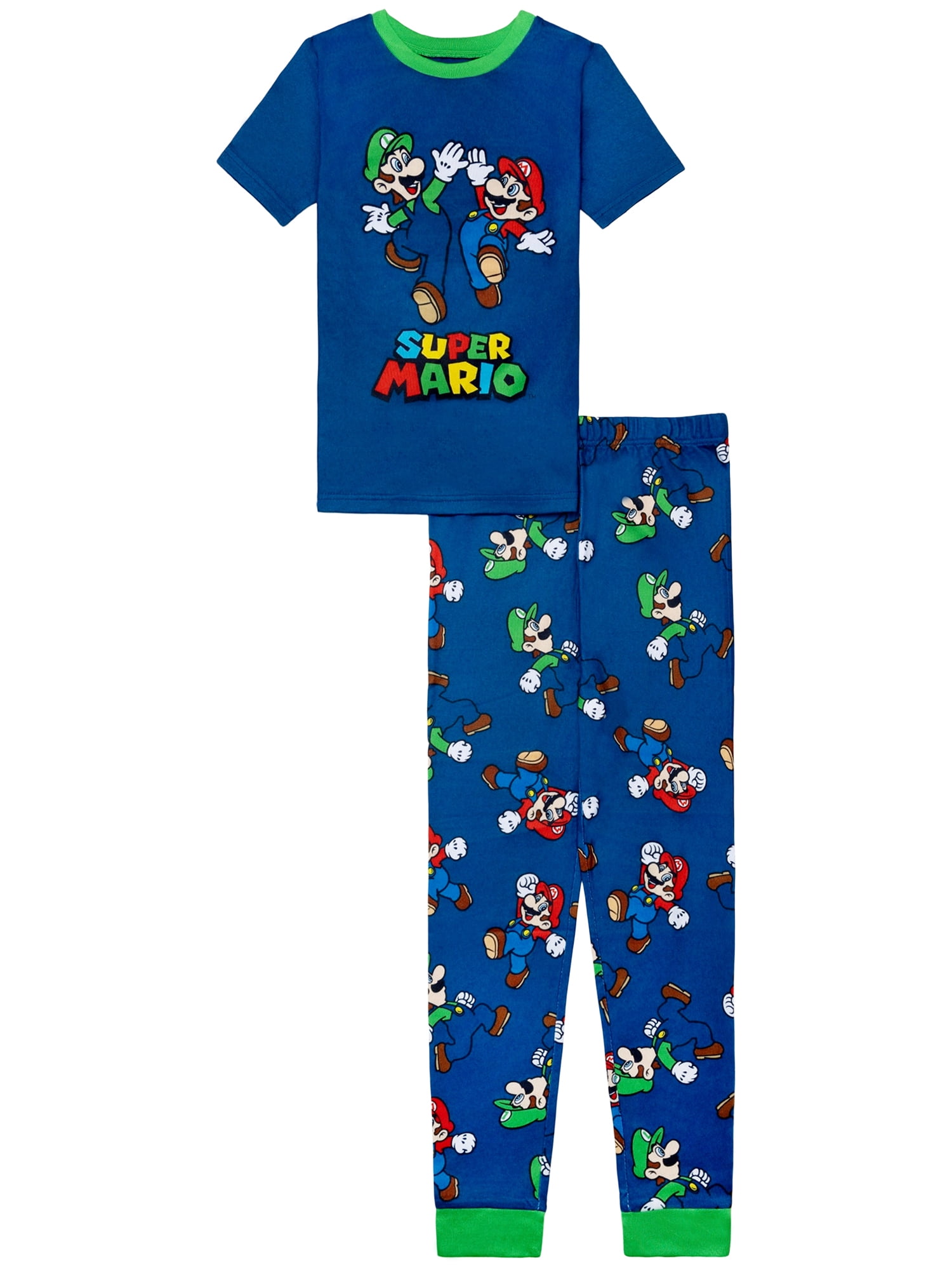 Kids Short Sleeve and Pant Snug Fit Pajama Set, 2-Piece, 4-10