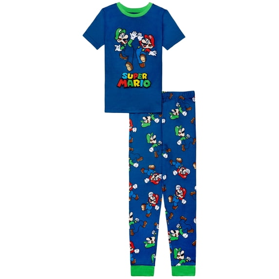 Kids Short Sleeve and Pant Snug Fit Pajama Set, 2-Piece, 4-10