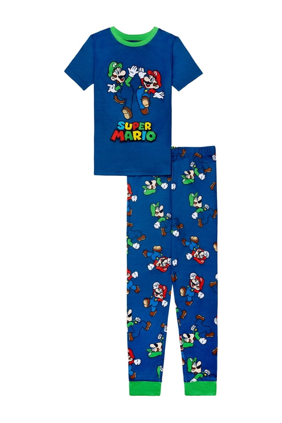 Kids Short Sleeve and Pant Snug Fit Pajama Set, 2-Piece, 4-10