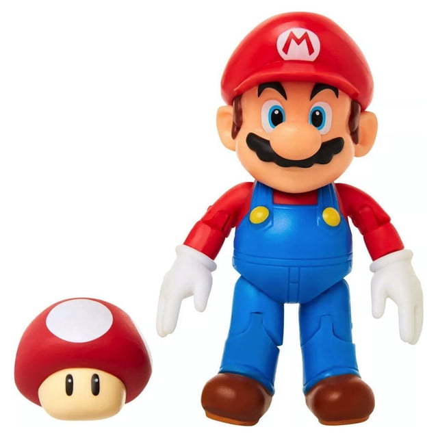 Nintendo Super Mario 4 inch Mario Action Figure with Red Power up ...