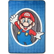Nintendo Super Mario Blue Polka Dot Polyester Bed Blanket, Twin