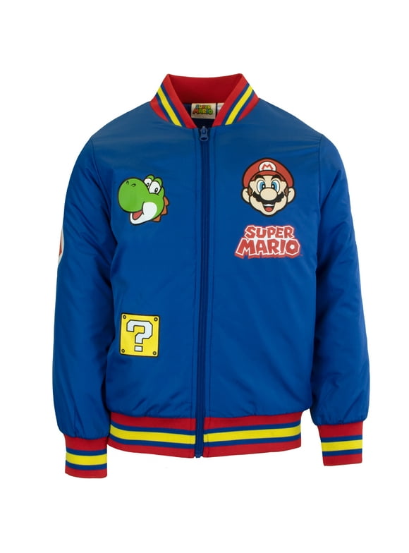 Nintendo Super Mario Bomber Jacket Boys, Mario and Luigi (Sizes 4-18)