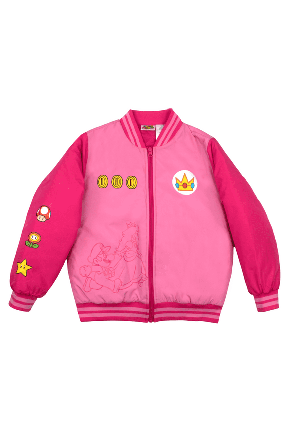 Super Mario Bomber Jacket, Mario and Princess Peach Jacket (Sizes 4-16)