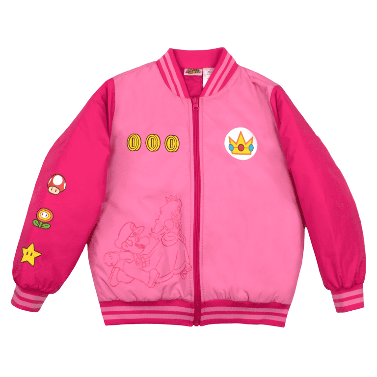Nintendo Kids Super Mario Bros Bomber Jacket, Mario, Luigi