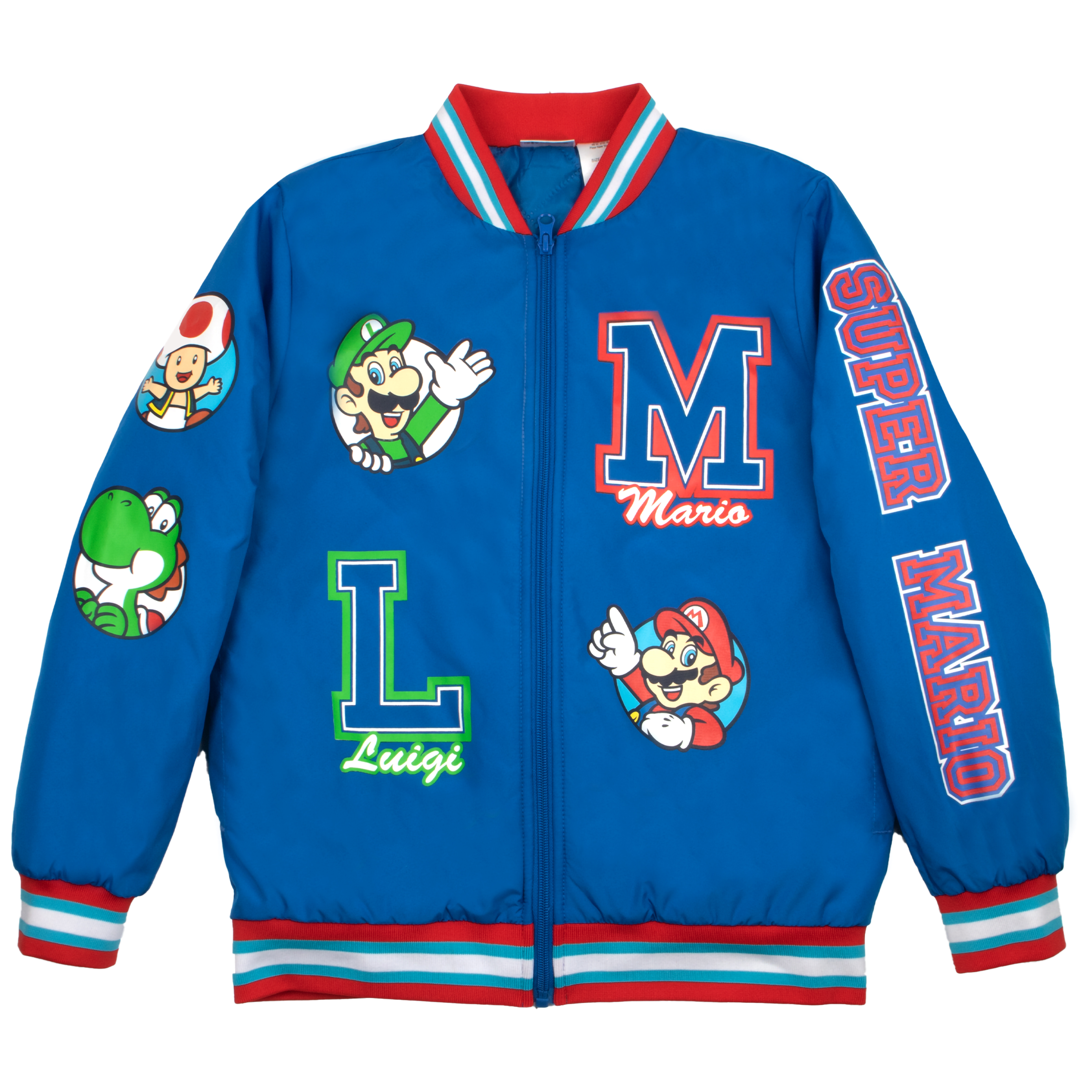 Nintendo Super Mario Lightweight Breathable Bomber Jacket For Boys 