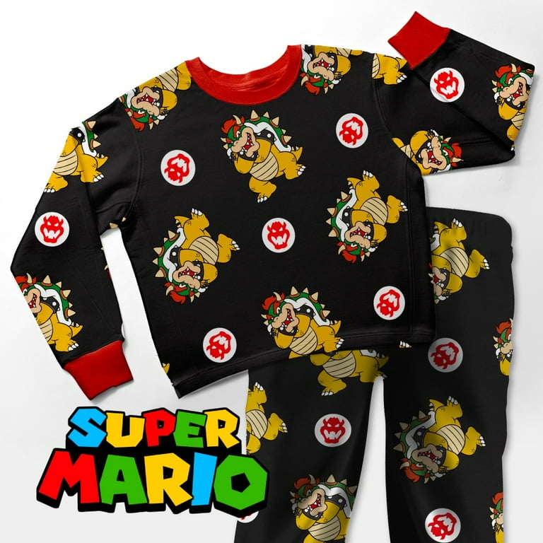 Nintendo Super Mario Bowser Boys Pajamas 2 Piece PJs Set