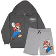 thumbnail image 1 of Nintendo Super Mario, Bowser, Mario Kart Boys Zip-Up Hoodie and Shorts 2-Piece Set - Graphic Sweatshirt and Shorts for Kids (Size 8-12), 1 of 14