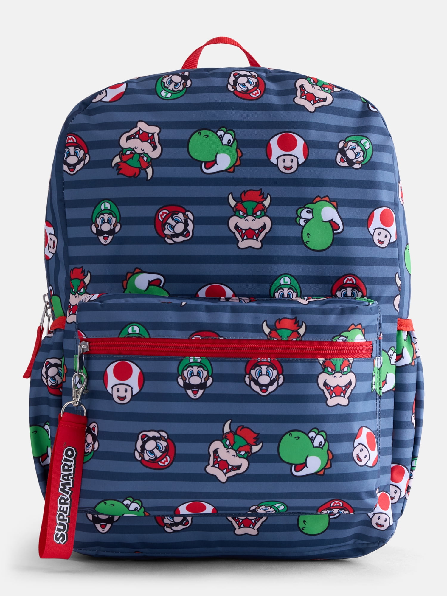Nintendo Super Mario Bros. Kids' 17" Print Laptop Backpack, Gray