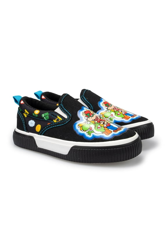 Nintendo Super Mario Boys Slip-on Sneakers